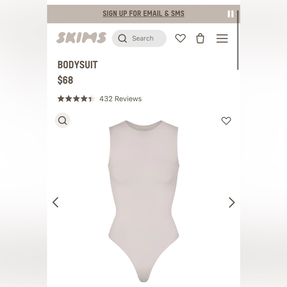 SKIMS essential crew nexk sleeveless bodysuit